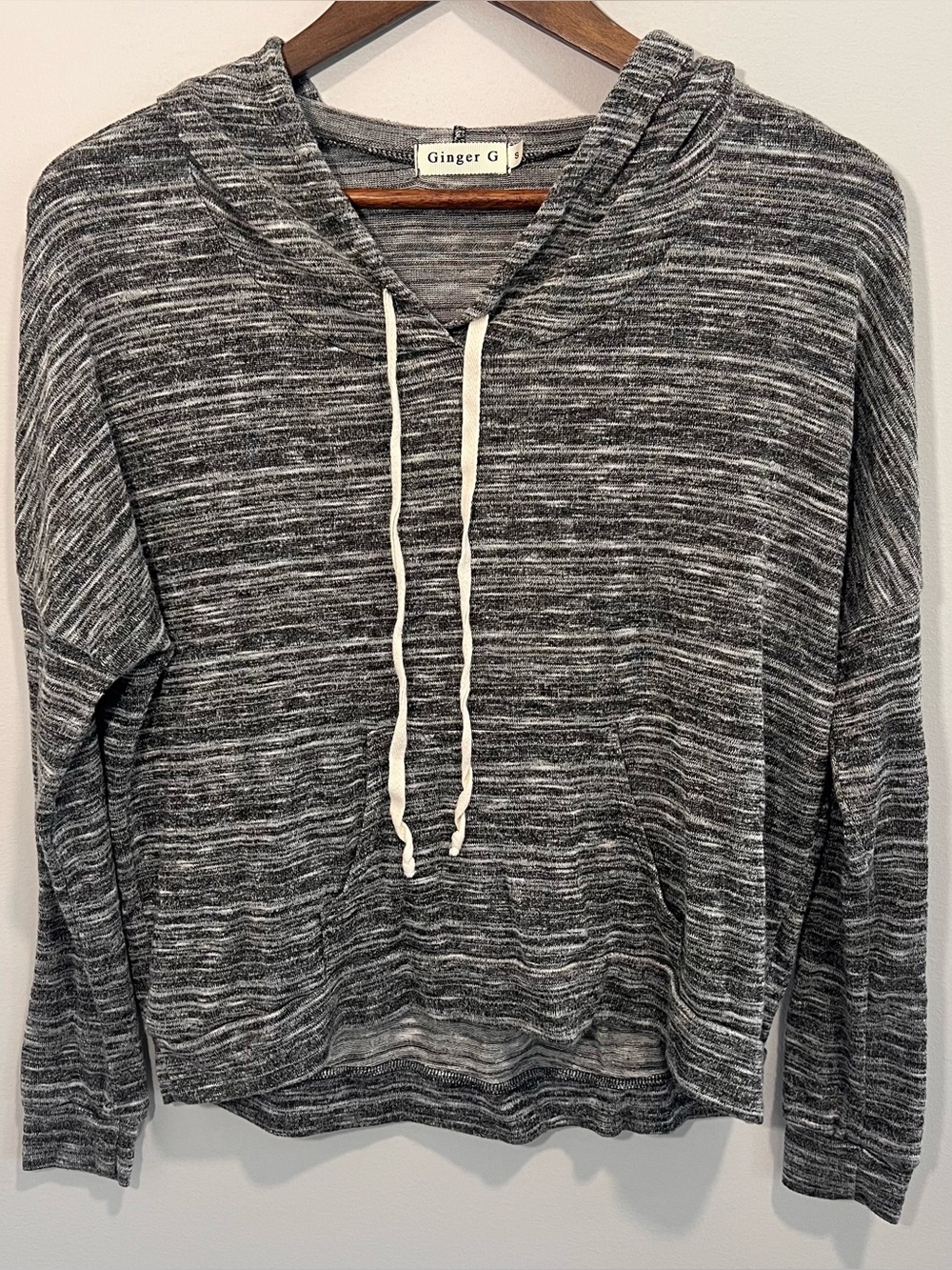 Ginger G Heather Grey Lightweight Pullover Hoodie Small